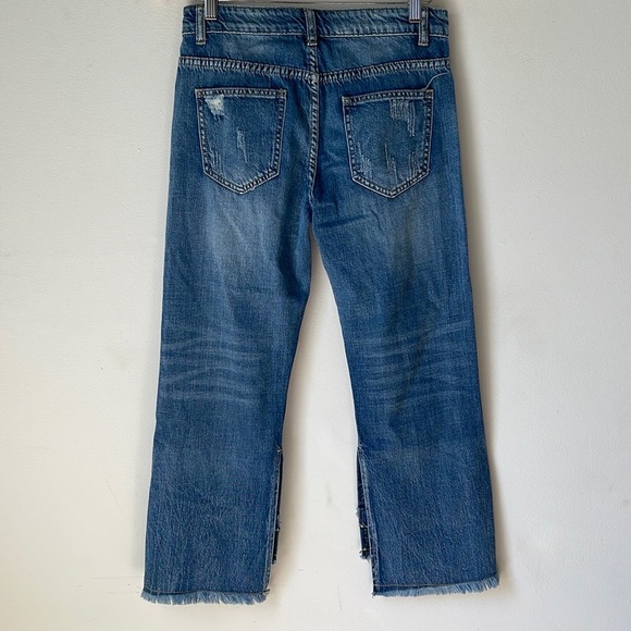 CURRENT AIR Los Angeles Distressed CroppedJeans w/Fringe Fray Details S - Picture 3 of 6